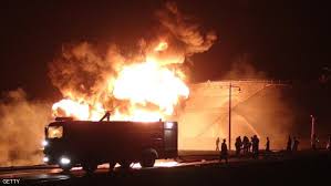 اندلاع حريق في أحد خزانات الوقود بمصفاة عدن