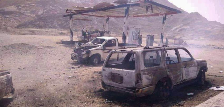 شبوة ..مقتل وإصابة 6 مدنيين في قصف لمحطة وقود