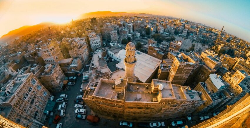 زاوية غروب لمدينة صنعاء القديمة